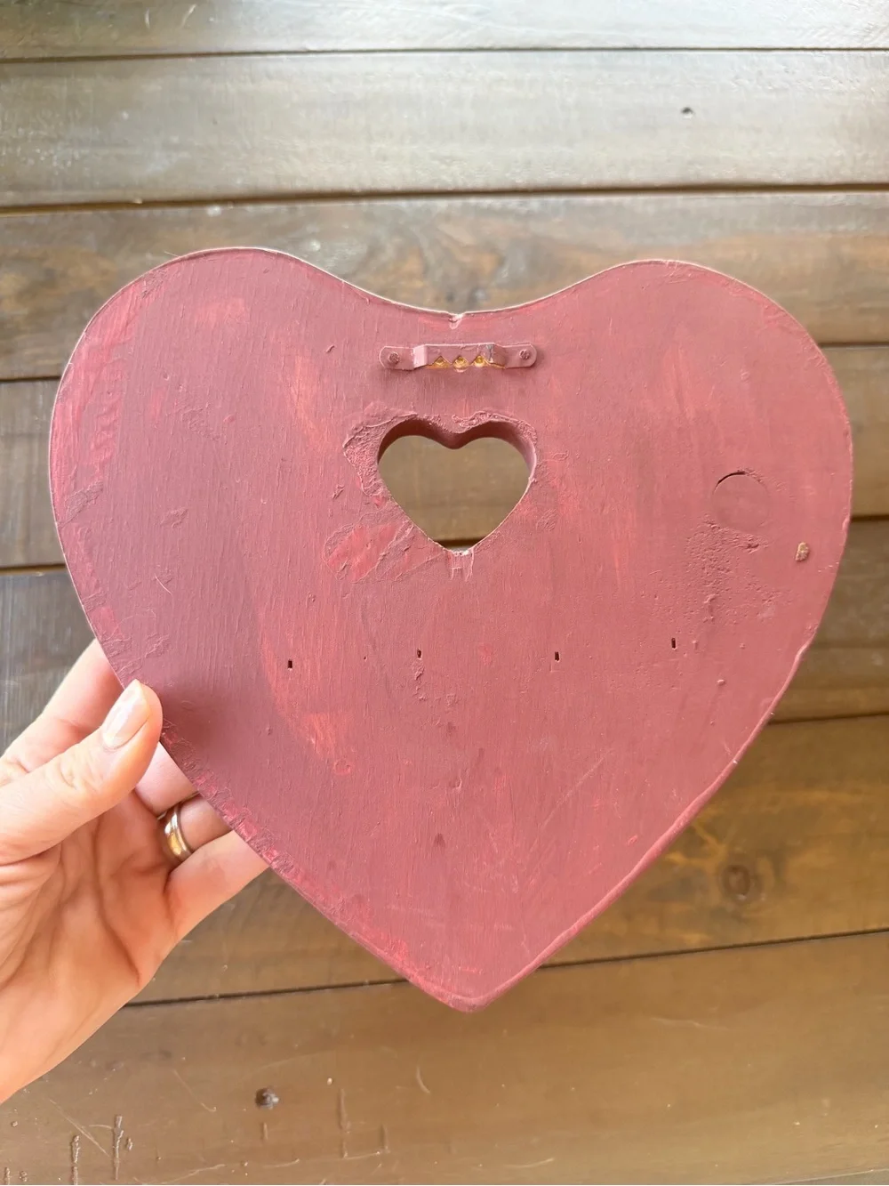 Rustic Heart Wall Shelf Farmhouse Decor Wood Cottage Shabby Chic Cottagecore
